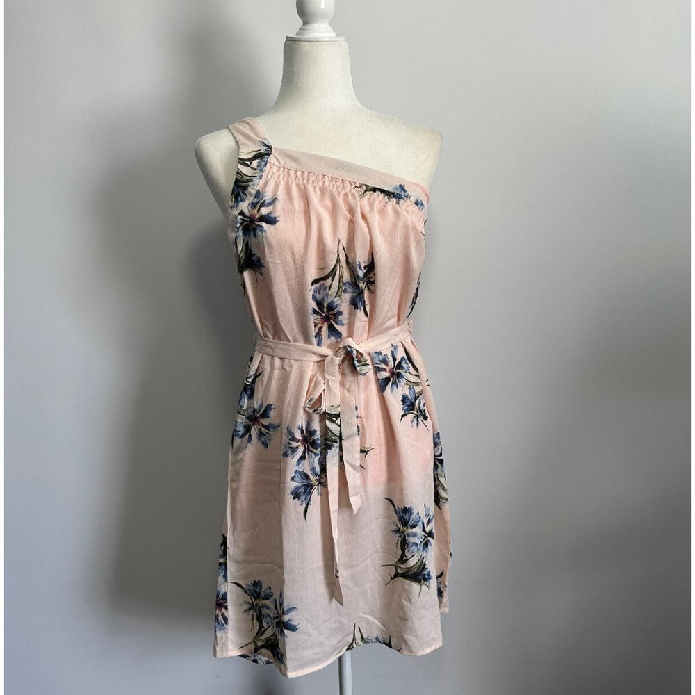 Collective‎ Concept Pink Floral One Shoulder Strap Dress Sz S